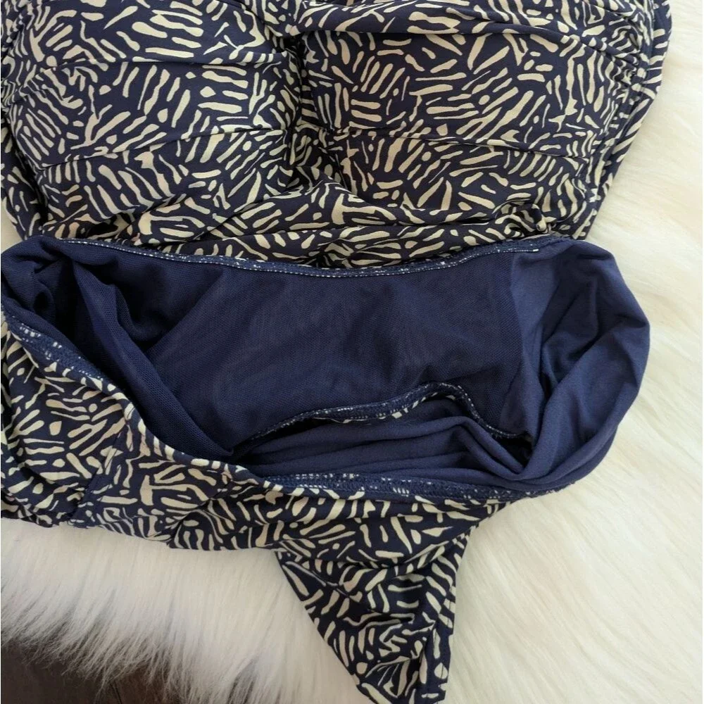 Bond-Eye Australia One Piece Tummy Control Navy/Gold Bathing Suit Size 10